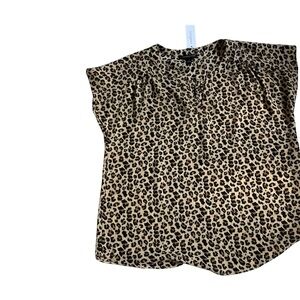 Banana Republic Black and Tan Cap Sleeve Blouse Relaxed Fit